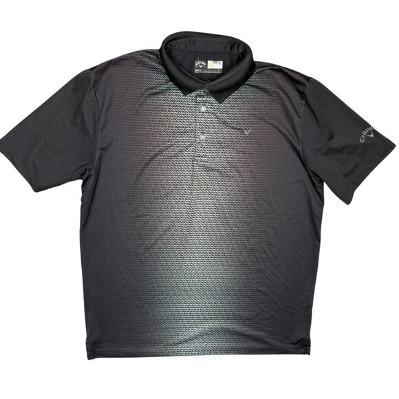 Callaway Golf Shirt Opti Dri Short Sleeve Stretch Polo Grey Silver Medium - Picture 1 of 8